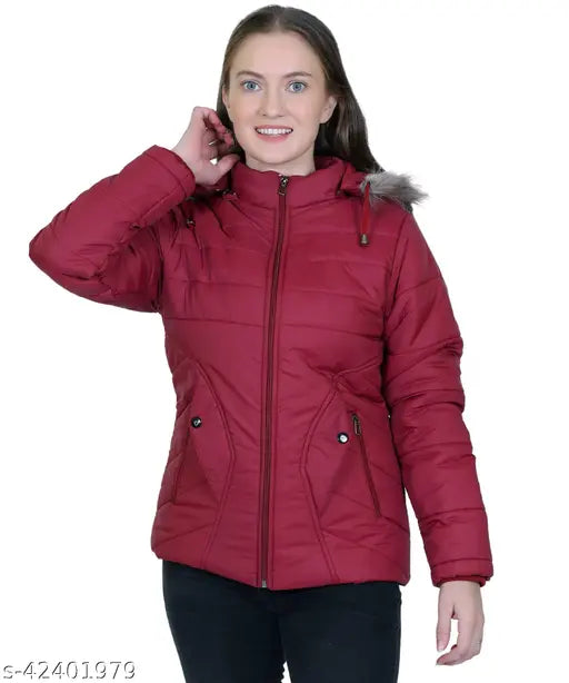 Indian-made, solid women's full sleeve jacket in classy design. Available in sizes M (Bust 19in, Length 26in, Hip 20in, Shoulder 17in), L (Bust 20in, Length 27in, Hip 21in, Shoulder 17in), XL (Bust 21in, Length 28in, Hip 22in, Shoulder 18in)