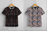 Womens combo t-shirt, oversized style, perfect for regular fit, long sleeves