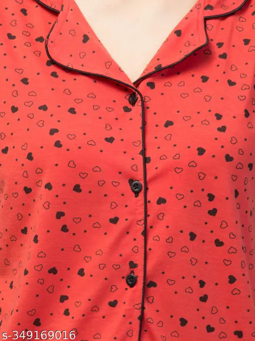 Cotton night suit for women and girls, printed in vibrant colors, comfortable summer nightwear from SINKAR