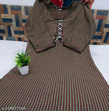 Stylish multi-colored woolen kurta, long sleeves, button front