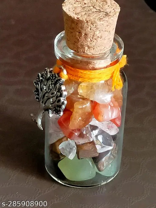 Indian-origin, 2-inch Shivalaya Gems crystal chips bottle for luck and prosperity