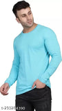 Nylon men's round neck full sleeve t-shirt, solid color - Made in India