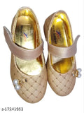 Golden synthetic ballerinas for girls partywear (size: 3.5-4 years) made in India
