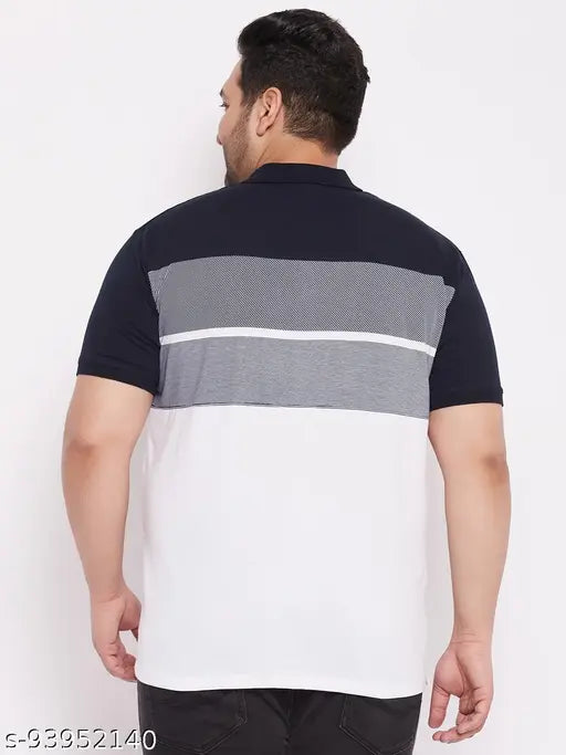 Wild West men's plus size cotton blend t-shirt, colorblocked design, short sleeves, India origin