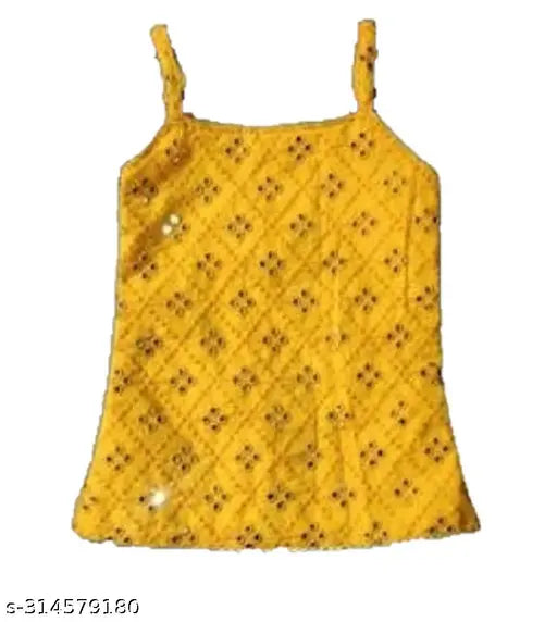 Georgette and Rayon Tinkle Stylus Girls Top & Bottom Sets, Indian-made princess attire for 6 months to 8 years