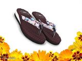Grey patent leather simple belly & brown dotted Hawai slippers for daily use, office wear, party wear - women's fashion footwear