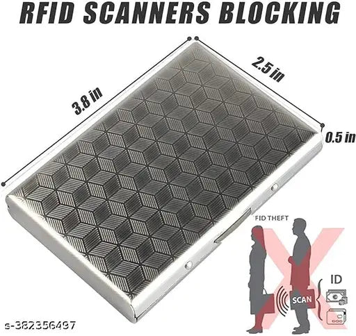 Stainless steel 6-card holder set (silver), durable and RFID blocking for everyday use, mini size for easy carrying