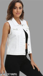 white cotton sleeveless top, solid design on display rack