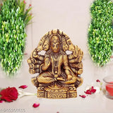 Metal oxide panchmukhi Hanuman idol for wall hanging and gifts, 12cmx11.5cmx2.5cm, Indian decorative showpiece
