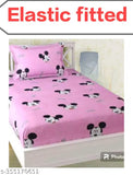 Cotton Mickey Mouse Geiva Single All Corner Elastic Fitted Bedsheet with Pillow Cover, ideal for summer adult use