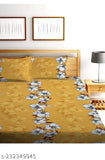 Glace cotton floral printed queen size double bedsheet with 2 pillow covers, superfine quality for summer use on beds up to 8 inches high and 6x6.5 ft long. Easy tuck-in and lightweight, breathable & wrinkle free, gentle hand/machine wash in cold water