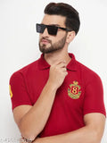 GET GOLF Cotton Blend Regular Fit Solid Half Sleeves Men's Polo T Shirt