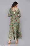 Floral print viscose rayon anarkali kurta