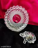 Clear crystal turtle showpiece, Indian-made, symbolizing longevity & good luck for career