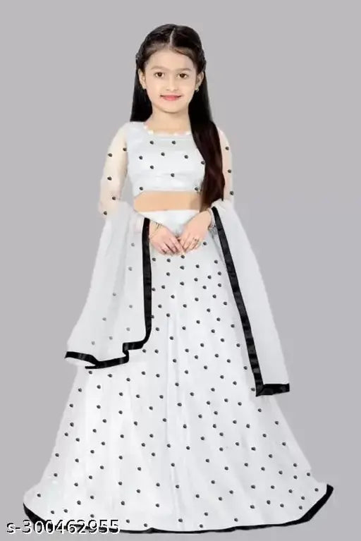 Embroidered net haldi outfit for girls, various sizes (3-15 years), soft fabric by Clothes Shop