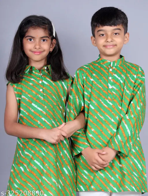 Nanci kids cotton printed kurta and pyjama set, 3-4 years, India origin
