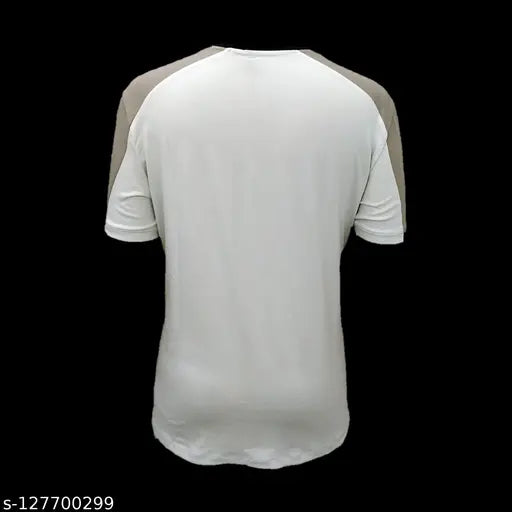 Cream cotton short-sleeve printed t-shirt for men, stylish design from Expluss