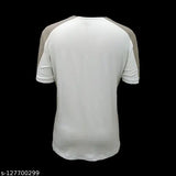 Cream cotton short-sleeve printed t-shirt for men, stylish design from Expluss