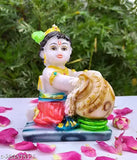 Krishna marble statue, poly resin, Indian Krishna idol for home decor or gift car dashboard
