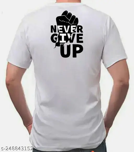 White polyester round neck sports gym t-shirt with sublimation printing, half sleeve design by RK Sports