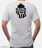 White polyester round neck sports gym t-shirt with sublimation printing, half sleeve design by RK Sports