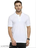 White bamboo short sleeve men's polo t-shirt, high quality solid color from India