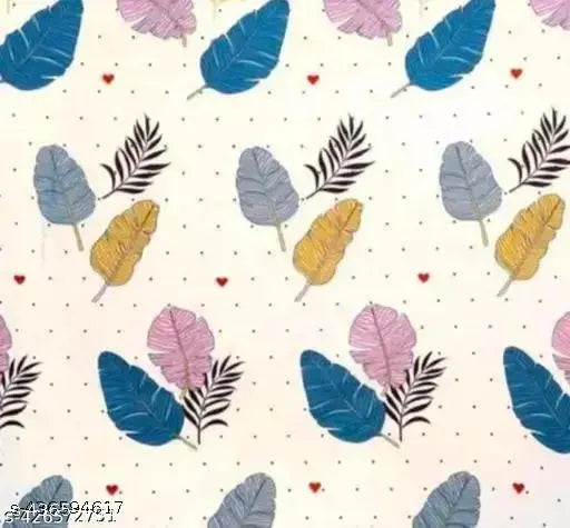 Cotton botanical printed, superfine fitted double bedsheet with 2 large pillow covers, ideal for summer - elastic-fitted on mattress