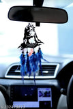 Handcrafted dream catcher wind chime, Indian-made automobile showpiece for festive decoration and home temple, hanging ornament on car net