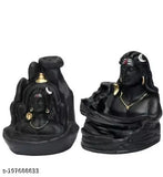 Adiyogi smoke fountain backflow, black base with 20 smoke cones
