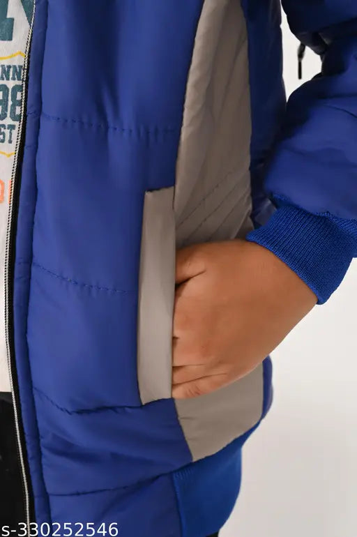 A4ANIXA babyhug FullSleeve reversible winter jacket for kids, blue, white, gray, black, pink, red, yellow, green, multicolor design, zip closure