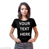 Personalized black polyester T-shirt with text print, perfect for loved ones, available in S, M, L, XL sizes, ideal for gifts or promotions