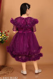 Purple ruffled chiffon dress