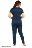 Women's trending coord set, printed night suite with pyjamas and top, polyester material for women & girls