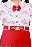 Silk blend printed net long-sleeve frock dress for girls aged 1-8 years, fully lined with cotton, perfect for special occasions