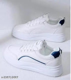 Synthetic white acrylonitrile and EVA casual sneakers for kids, lace-up design with unique print detail