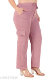 Purple cropped pants with pockets