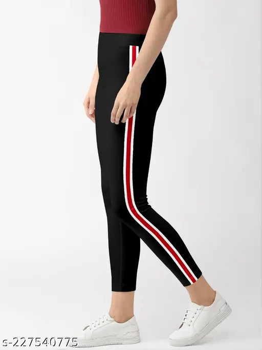 Cotton women's jeggins - solid net, pack of 3 in various sizes and free size