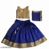 Silk & Tissue Sleeve Less KP Lehenga Set, 5-7 Years, Indian traditional wear