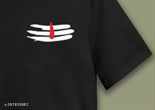 Comfy latest men's polyester T-shirt, short sleeves, printed design - S (Chest 36in, Length 27in), India