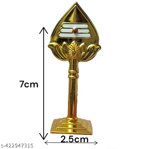 Engraved metal Lord Skanda Murugan Subramaniam Swamy showpiece, 7cm height religious idol for study room/pooja room/office table, adhesive back for dashboard or desk