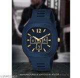 Black sport classic designer analog watch, genuine leather strap, PU belt, for boys and girls