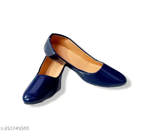 PU women's trending flat bellies in Ind-5 to Ind-9 sizes, solid boat shoes with buckle fastening