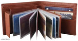 Stylish faux leather men's wallet, solid pattern, 2 compartments, free size (10cm x 10cm), made in India