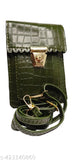 Dark green alligator skin bag with metallic gold accents