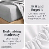 Cotton blend, superfine geometric fitted bedsheet – elastic, double queen (N1), ideal for adults in mild winter, made in India