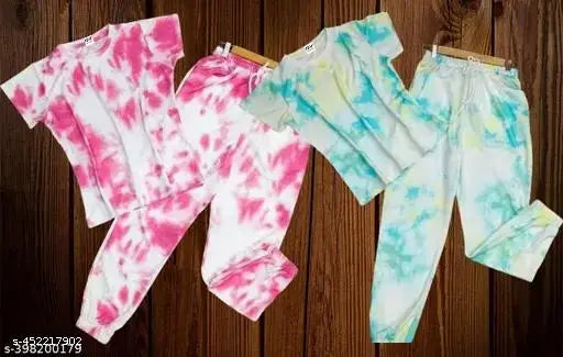 Women's rayon night suit and dress combo, printed net design, short sleeves, trendy loungewear set for women and girls, India origin