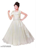 Embellished net party gown for girls, short sleeves, 3-4 years size, Indian origin