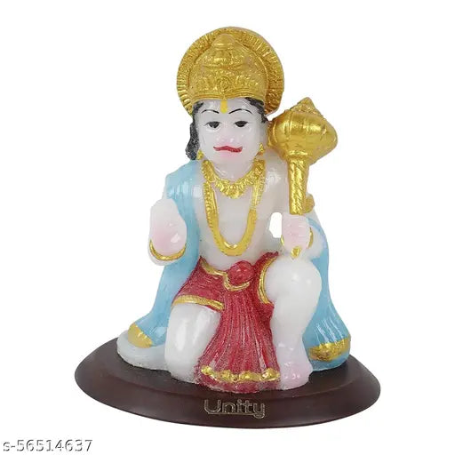 Hanuman dashboard idol, poly resin figure for car decor, auspicious Lord Ganesha blessing symbol