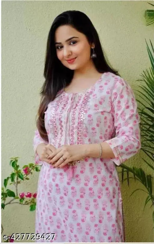 Women's rayon kurti pant set, three-quarter sleeves, printed net, pack of 2, palazzos, various sizes available