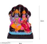 Golden polyresin Vishnu-Laxmi idol, spiritual home decor ornament, brings wealth & happiness per Vastu, Indian handicraft